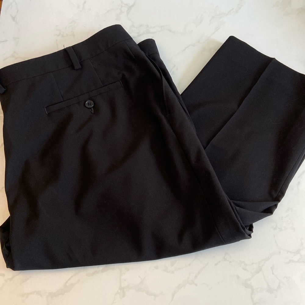 Michael Kors Mens Black Dress Pants 42x32 Straight Leg Stretch Career Trousers